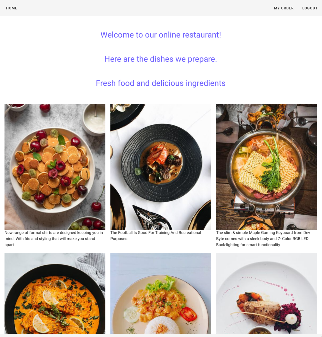 in context welcome restaurant menu in CMS