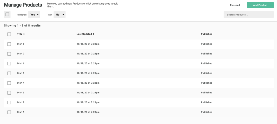 manage products in CMS apostrophe version 2