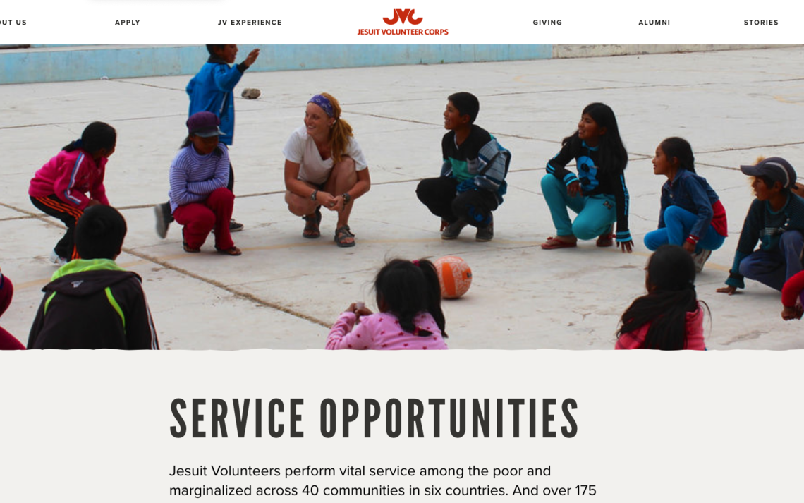 Jesuit Volunteer Corp non-profit cms website