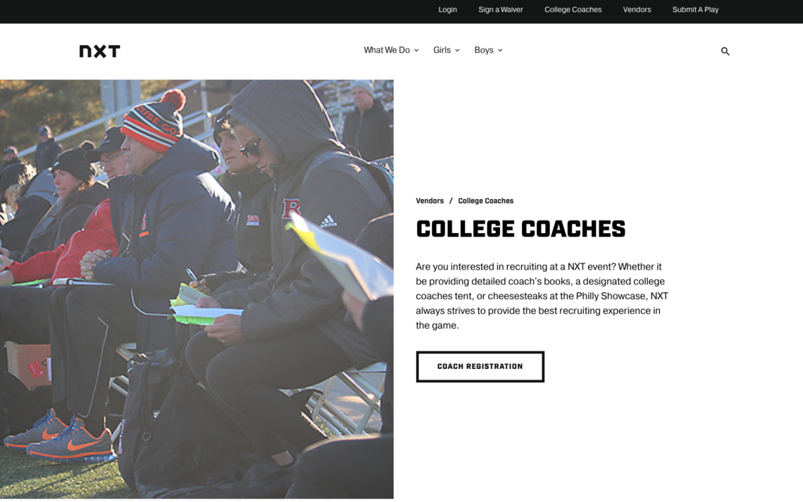 NXT Sports cms website