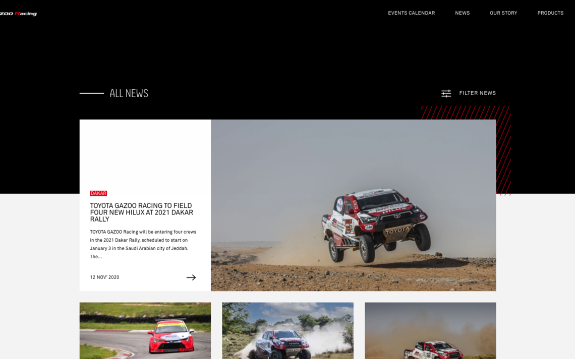 Toyota Gazoo Racing cms website