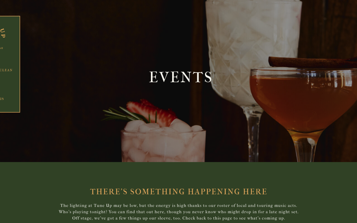 Tune Up restaurant website