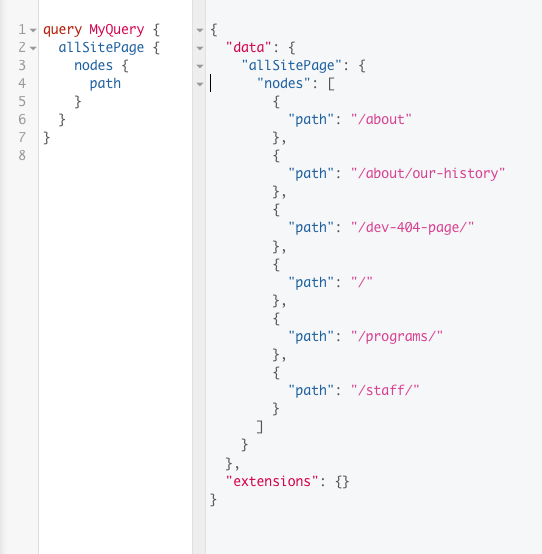 gatsby sitepages