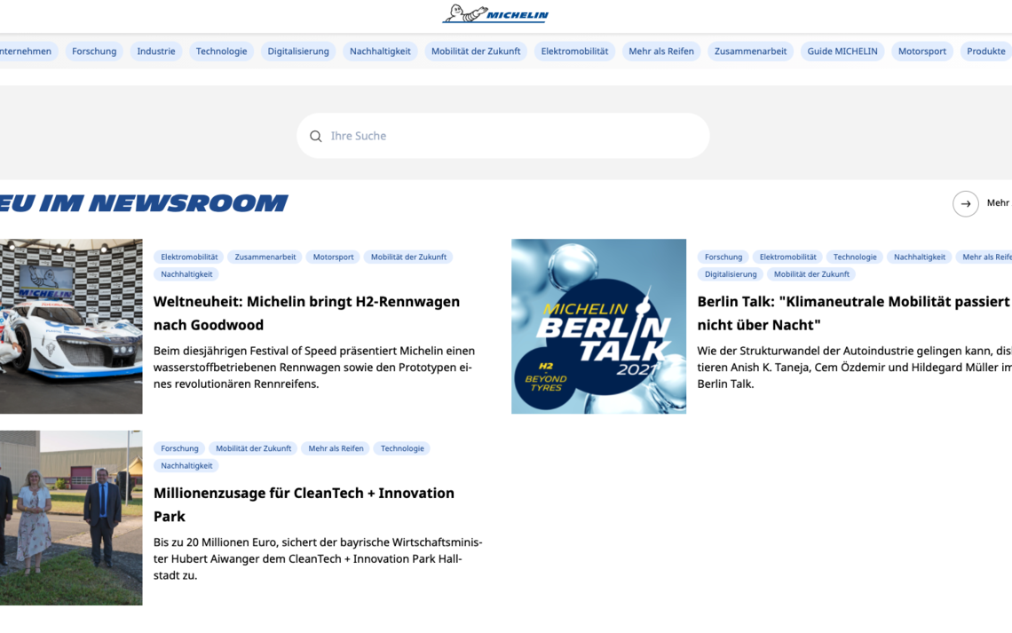 michelin news cms website