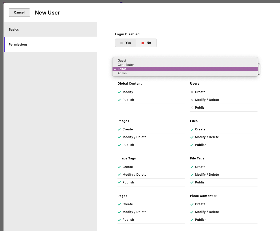 users permission sets