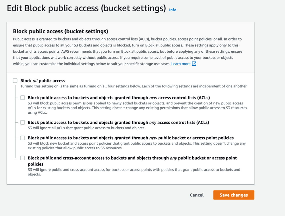 Amazon s3 public permissions