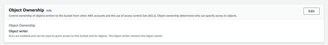 AWS s3 object ownership