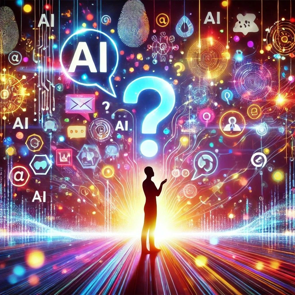 Abstract image of asking AI questions