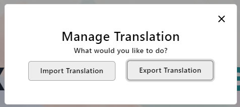 Modal for importing and exporting translation JSON files