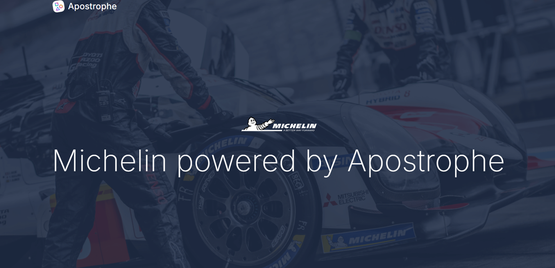 Michelin splash page for ApostropheCMS